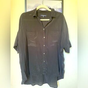 Madewell oversized boyfriend silk blouse tshirt. Large.
